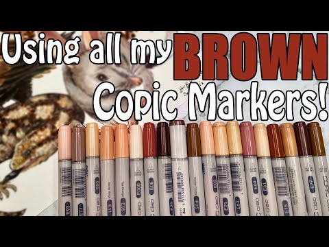 Drawing With Every BROWN Copic Marker I Own! - Animal Kingdom Illustration