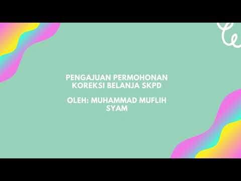 Permohonan Koreksi Belanja SKPD