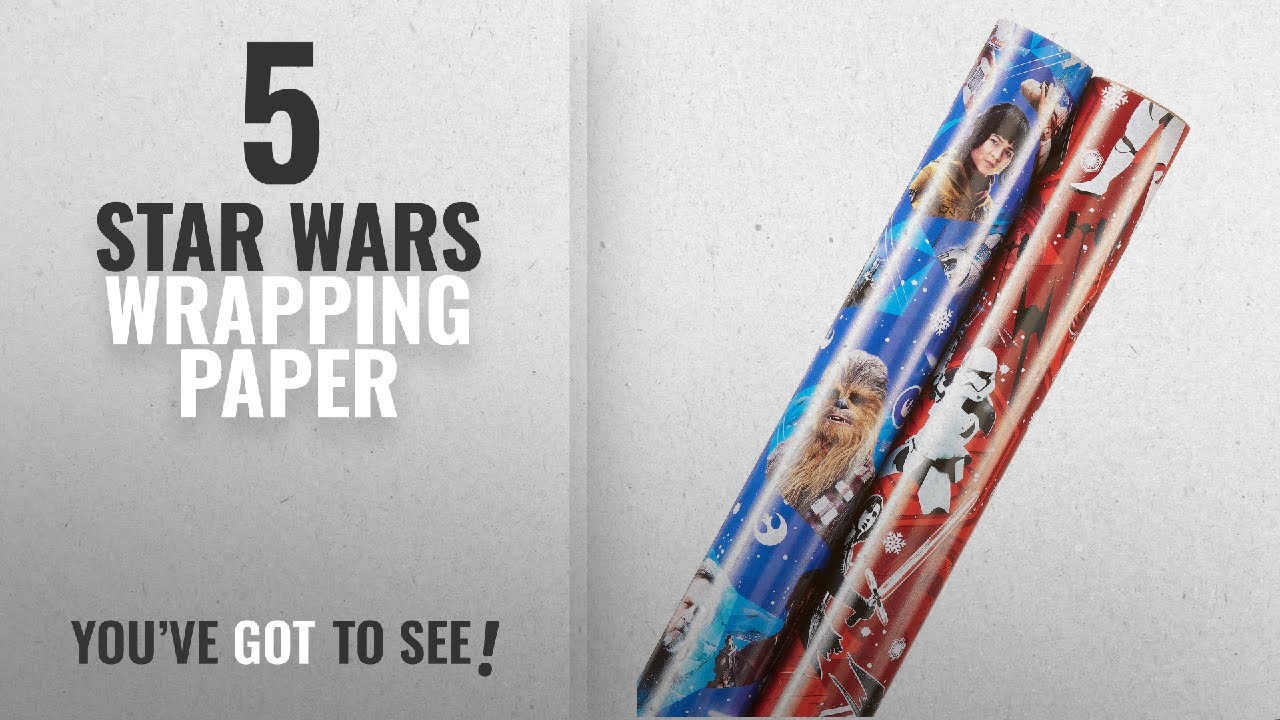 Top 10 Star Wars Wrapping Paper [2018]: American Greetings Star Wars Holiday Wrapping Paper,