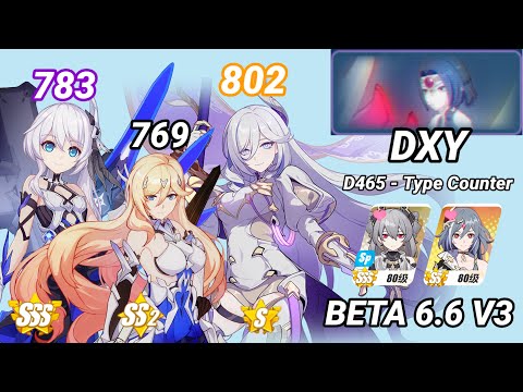 HARE (S.0) vs TP, BKE (SS1) | DXY (D465 - Type Counter) - Honkai 6.6 Beta V3