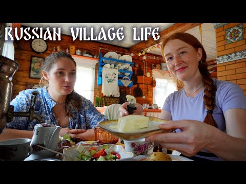 One Day in the life of a Russian Village in Vologda region | Cooking in a traditional stove
