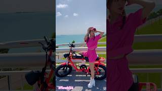 flowbikeで沖縄チャリ旅?ピンクコーデ?