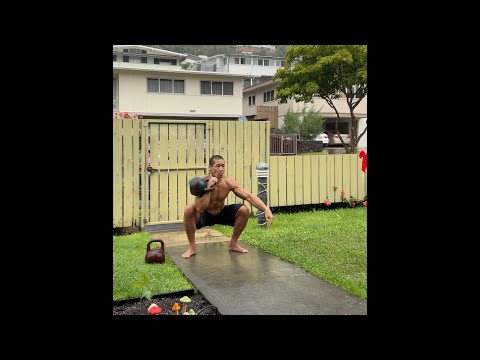 Day 226 FitPro Hawaii Workout-24 kg. Kettlebell Alternating Thruster-December 26, 2020 11:15 am