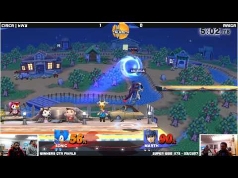 WBB #73  Circa  6WX Sonic vs Raiga Marth   Winners Qtr Finals   Smash 4 Singles