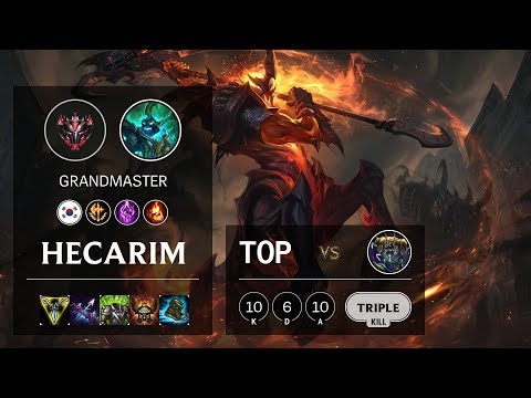 Hecarim Top vs Nasus - KR Grandmaster Patch 10.9