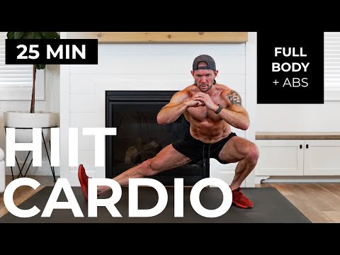 25 Min Full Body Cardio HIIT + Abs (High Intensity Workout, No Equipment)