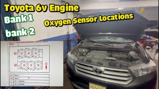 Toyota V6 engine bank 1 bank2  bank1 sensor 1 bank 2 sensor 2 locations