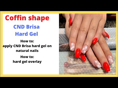 How to Apply CND Brisa Gel | Nail tutorial: Hard Gel Overlay | Coffin shape | 네일 디자인 | 네일아디이어 | 하드젤