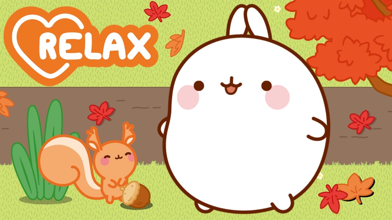 Molang’s Cozy Autumn Walk 🍂🌳 Relaxing cartoon Moments