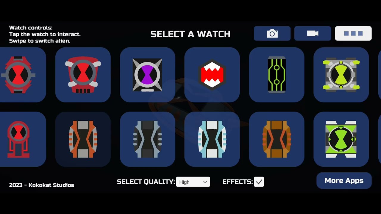 All Ben 10 Omnitrix, Aliens and Effects in Omni-Watch 3D App