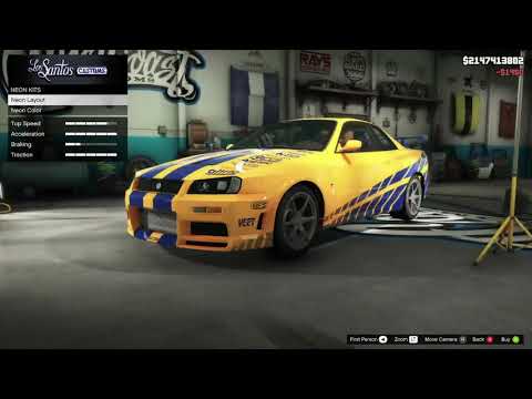 GTA 5 - Making Brian's Nissan Skyline GT-R R34 from 2 Fast 2 Furious