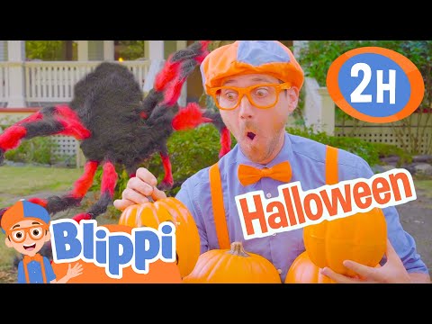 Blippi Decorates a House for Halloween! | 2 HOURS OF BLIPPI TOYS | Halloween Videos for Kids