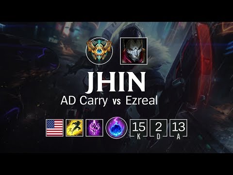 Jhin AD Carry vs Ezreal - NA Challenger Patch 8.11