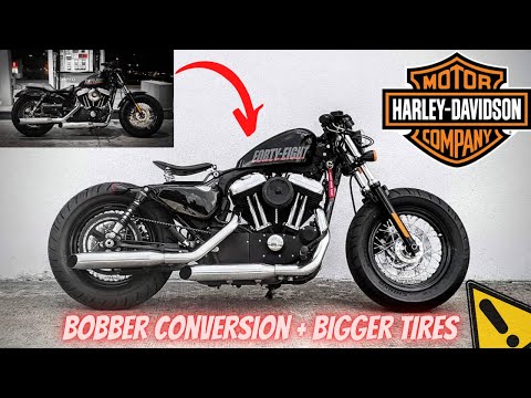 Harley Davidson Forty Eight Sportster Build Under 9mins | Bobber Conversion