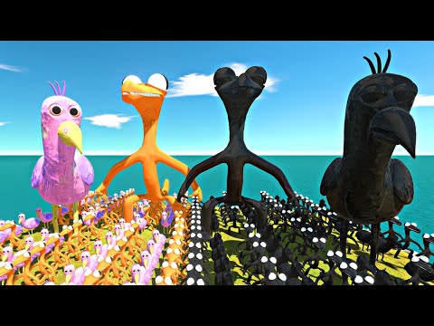 Rainbow Friends Orange +  Opila Bird vs Shadow Itself - Animal Revolt Battle Simulator