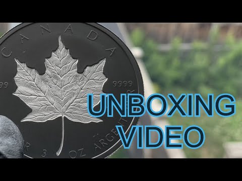 Unboxing 2020 Royal Canadian Mint - 3oz Silver Maple Leaf Double Incuse and Rhodium Plated