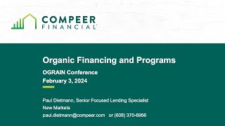 Organic Financing and Programs