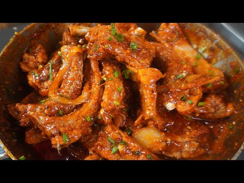 매운 등갈비요리 매운 등갈비요리