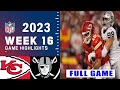 Kansas City Chiefs vs Las Vegas Raiders FULL GAME WEEK 16 | NFL Highlights Today