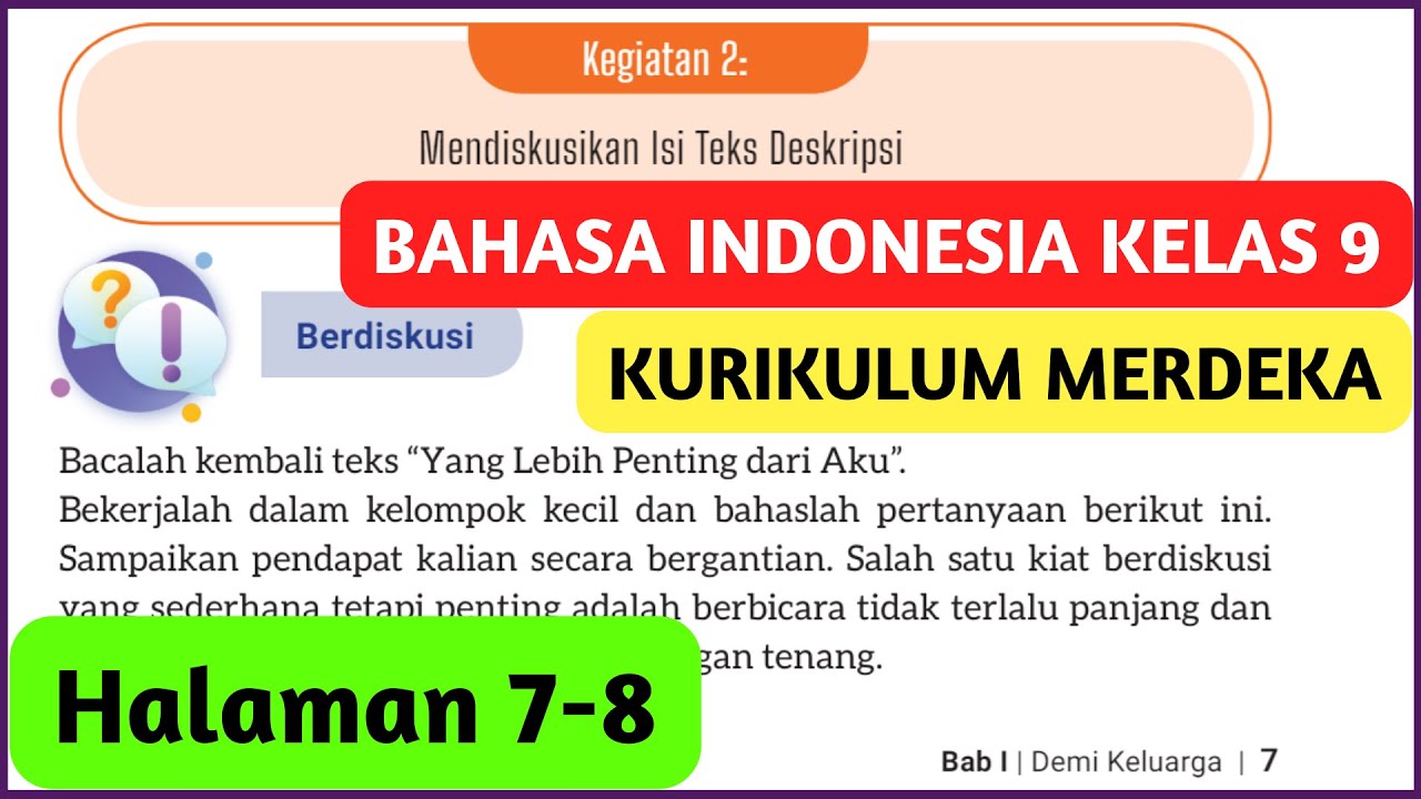 Kunci Jawaban Bahasa Indonesia Kelas 9 Halaman 7 8 Kurikulum Merdeka Kegiatan 2 Isi Teks Deskripsi