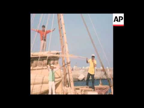 SYND 18/5/70 THOR HEYERDAHL LAUNCHES RA II REED BOAT