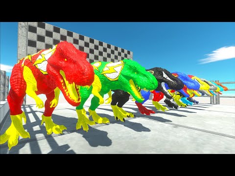 Dinosaurs Race Champions Trex Superheroes Vs Spinosaurus Jurassic World Evolution 2 Marvel Comics