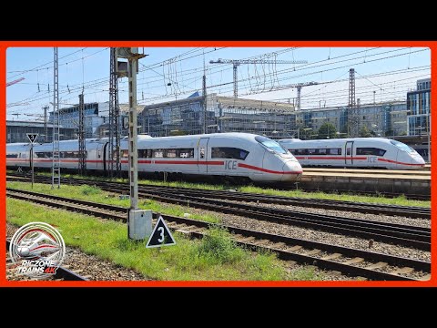 ICE 3 neo Doppeltraktion fährt in München Hbf ab (BR 408)