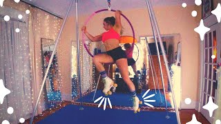 a weird AERIAL HOOP ROLLER SKATING dance routine | 365 Roller Skate Challenge: Day 25