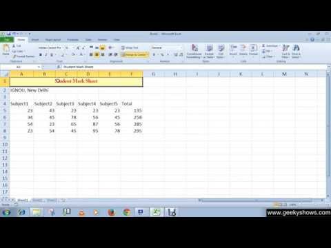 Microsoft Office Excel 2010 Change Font Style Size Color and Add border Fill Color
