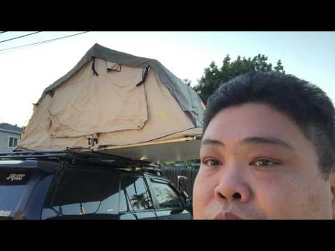 Smittybilt tent and awning with Gobi Stealth rack and ladder on Toyota 4Runner Part 1