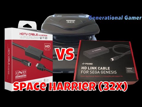 Pound Technology vs Hyperkin Sega Genesis HDMI Cable - Space Harrier on 32x (Model 2 Genesis)