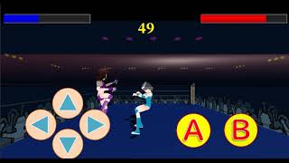 Fighting action game  "Fighting Girls"   Skyblue VS Purple
