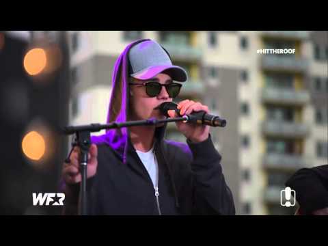 Justin Bieber singing All That Matters acoustic on the World Famous Rooftop - September 28, 2015