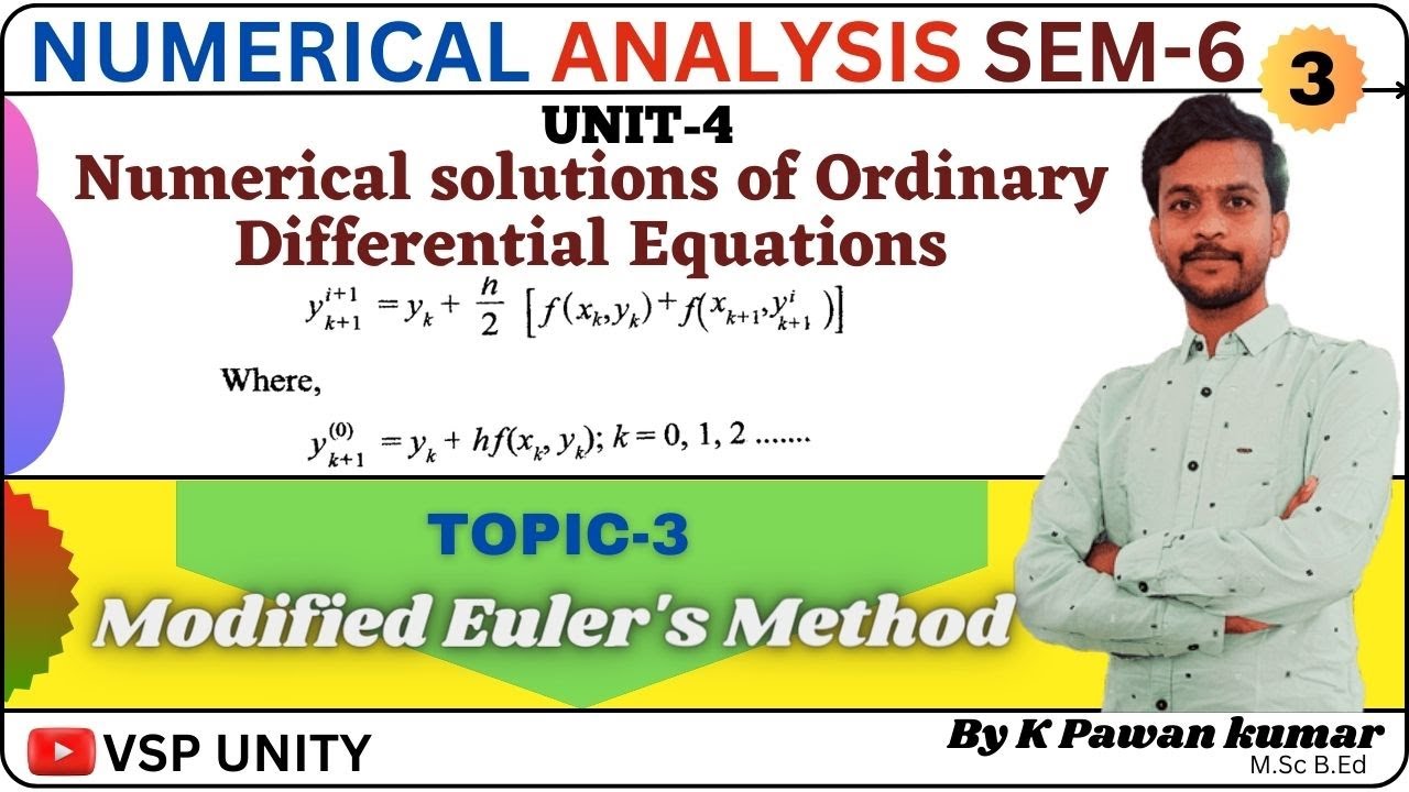 Modified Euler's method | #numerical analysis | SEM-6 | UNIT-4