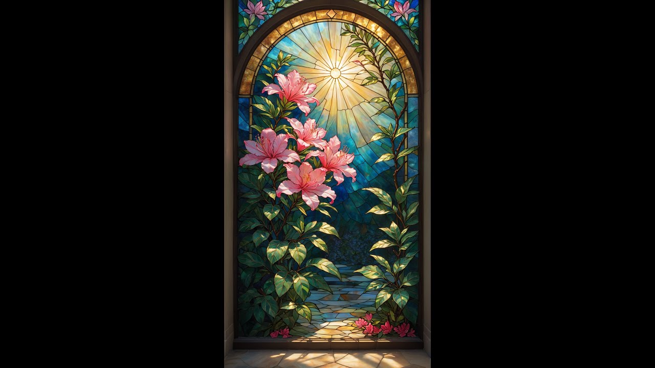 Flowers and stained glass from Stable Diffusion #stablediffusion #ai #flower #beauty #relaxing