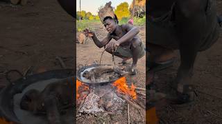 From the jungle to the fire – Hadzabe cook the monkey head