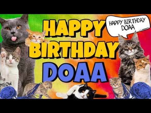 Happy Birthday Doaa! Crazy Cats Say Happy Birthday Doaa (Very Funny)