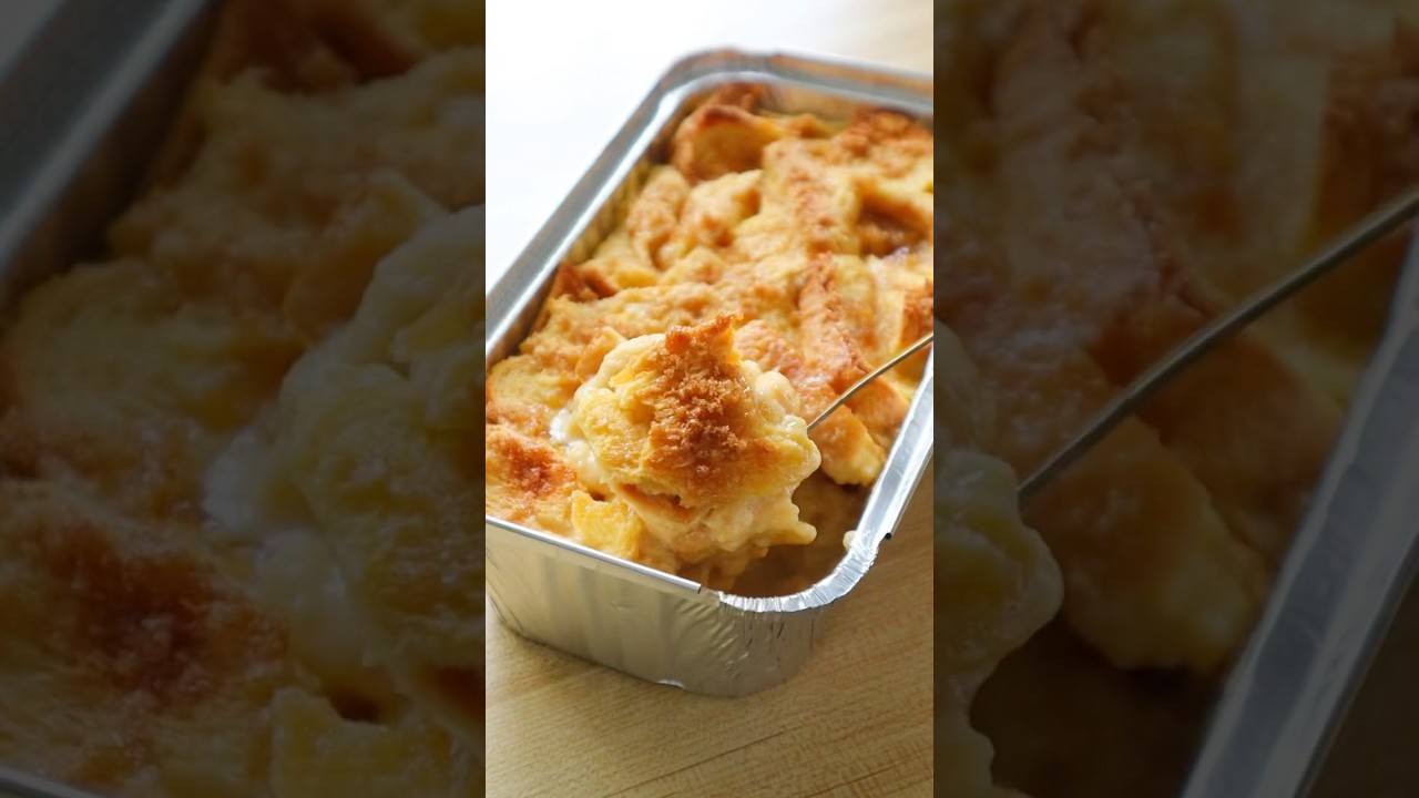 Make This With Leftover Bread! 🍞 #breadpudding #dessert #recipe