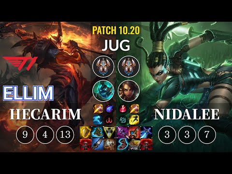 T1 Ellim Hecarim vs Nidalee Jungle - KR Patch 10.20