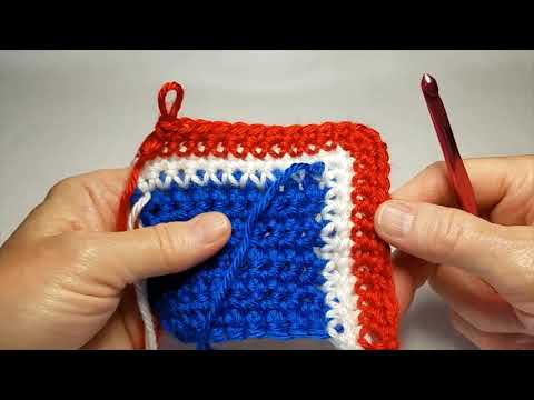 HOW TO CROCHET: 02 Patriotic Dishcloth Part 2 - step by step for beginners by Cheryl Dee Crochet