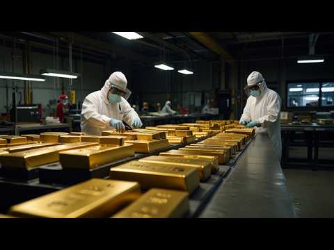 Inside the 24K Gold Factory: How Mining Ore Is Refined Into Gold Bars (Full Process)