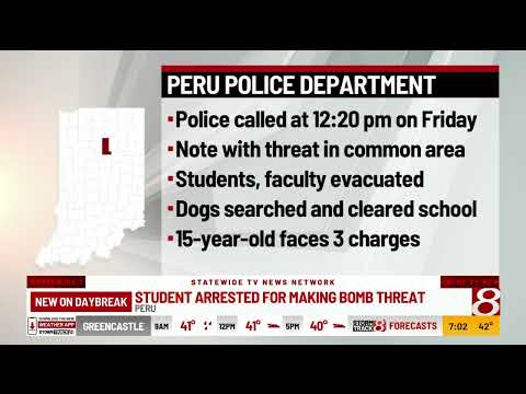 Student arrested for making bomb threat at Peru High School