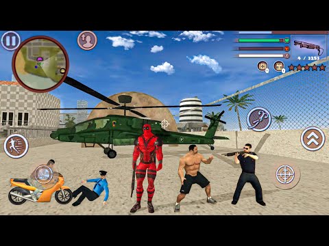 Deadpool Rope Hero Vice Town #13 Fun Military Base - Android Gameplay