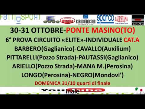 Bocce : Quarti di Finale Circuito Elite Categoria  A - Ponte Masino (TO)  30/31 Ottobre 2021