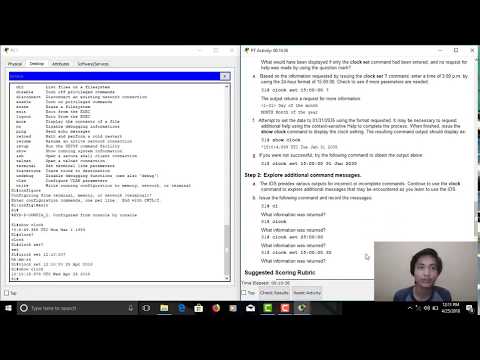 Packet Tracer 2.1.4.6 - Navigating the IOS(Mengatur Jam dan hari )