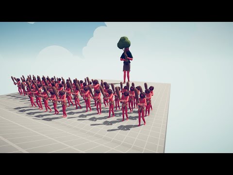 1x Tree Giant, 50x Clubman Vs 50x Ranged Units | TABS