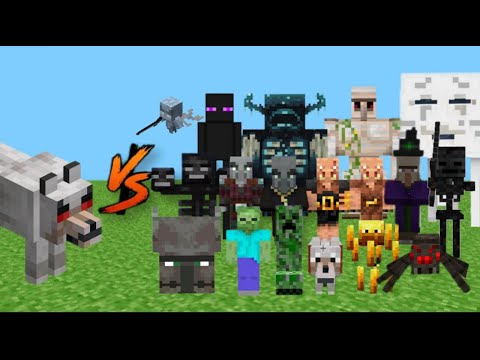 Wolf Vs Every Mob in Minecraft (Minecraft Mob Battle) Minecraft Bedrock Edition