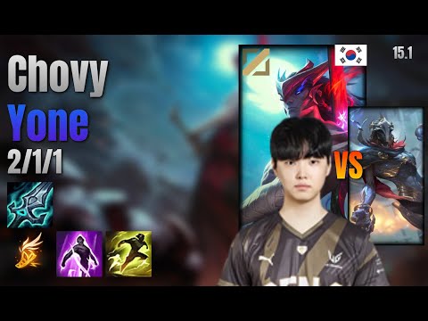 Chovy Mid Yone vs Viktor lol KR solo rank Full Game 15.1 | 쵸비 요네 vs 빅토르