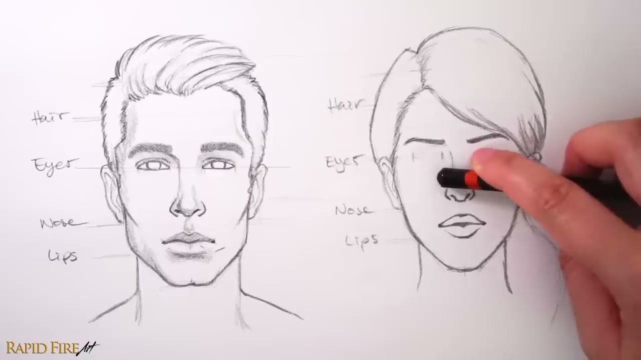 Drawing how to draw faces by rapid fire art Videos