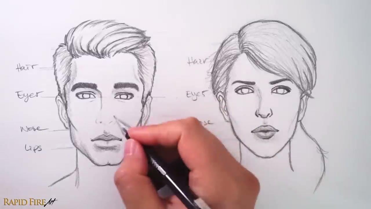 drawing how to draw faces by rapid fire art